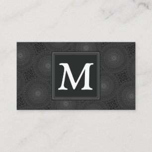 Monogramkretsar med träkol mönster visitkort
