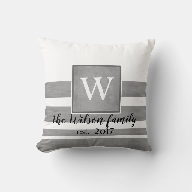 Monogramkuddar av anpassningsbar, sepia och vitt r kudde (Framsida)