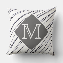 Monogramkuddar, svart och vit modern konstdesign kudde