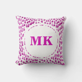 Monogramkudde med mönster av lila kudde