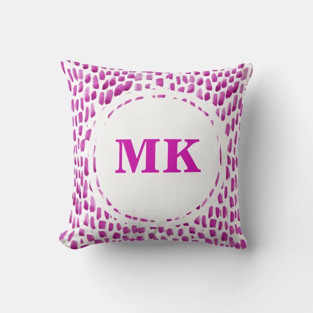Monogramkudde med mönster av lila kudde (Framsida)