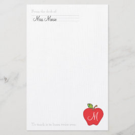 Monogramlärarebrevpapper Brevpapper