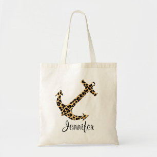 MonogramLeopardtrycket ankrar beställnings- toto Tygkasse