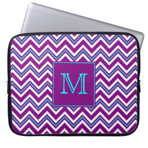 Monogramlilor och Aquasparrelaptop sleeve