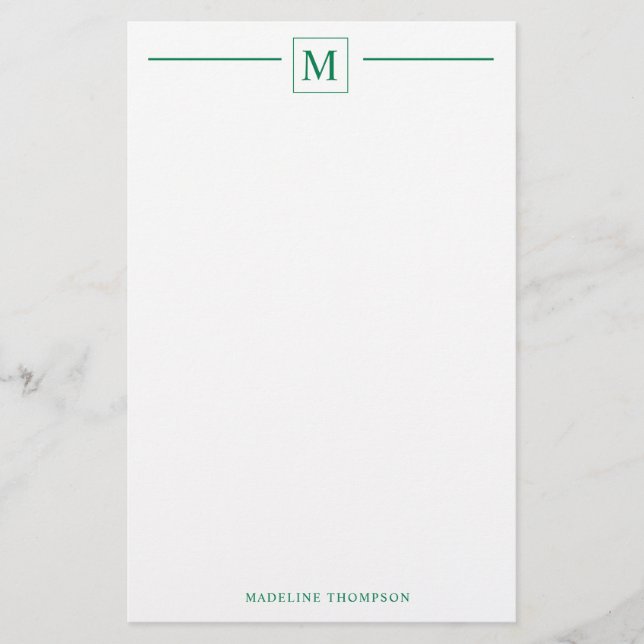 Monogramlinje för modern minimal grundläggande sko brevpapper (Framsida)
