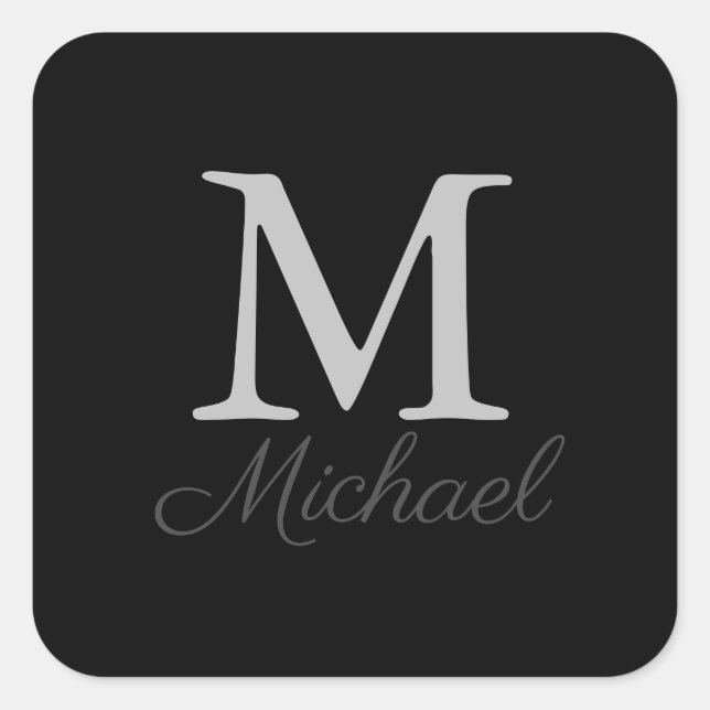 Monogramljusdimma Fyrkantigt Klistermärke (Framsida)