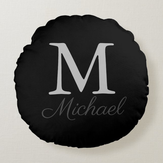 Monogramljusdimma Rund Kudde (Framsidan)