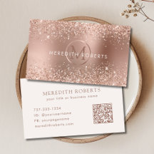 Monogramlogotyp med roséguldglitter