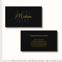 Monogramlogotyp Svart Guld Modern Minimalistisk