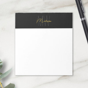 Monogramlogotyp Svart och Guld Modern Minimalistis Anteckningsblock