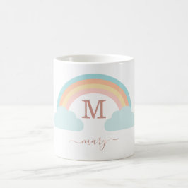 Monogramm, kundenspezifischer Regenbogen Kaffemugg