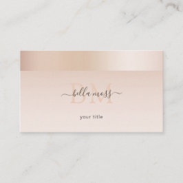 Monogramm Modern Minimal Beige Visitkort