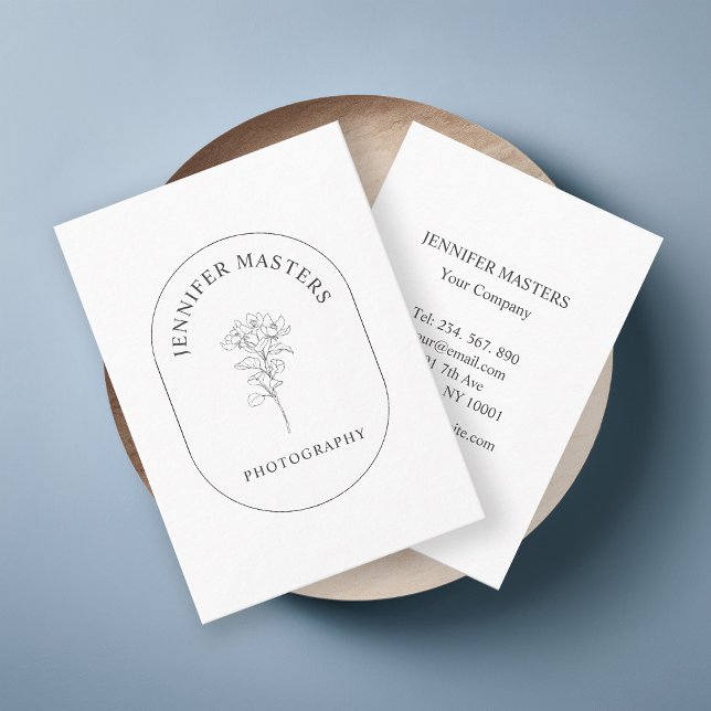 Monogramm, schlicht, elegante, floral visitkort (Skapare uppladdad)