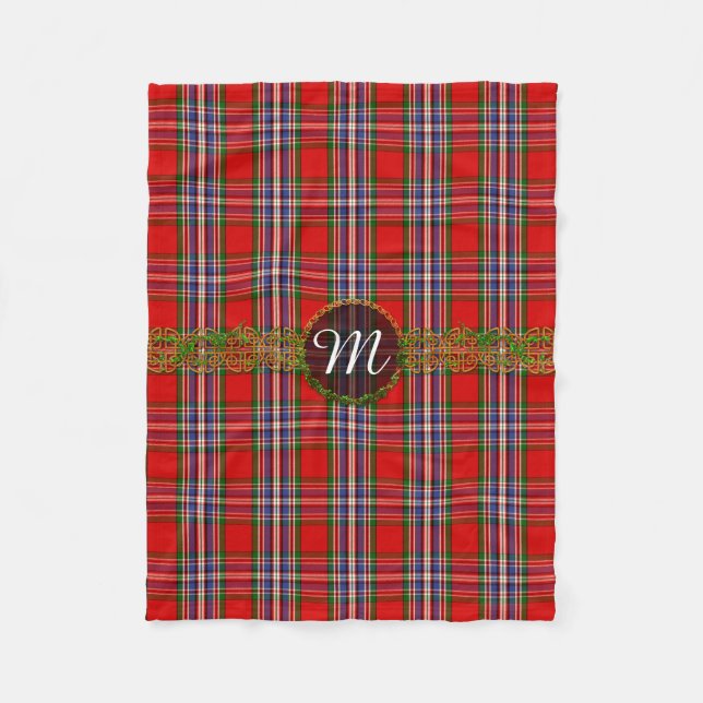 MonogramMacFarlane röd Tartan Fleecefilt (Framsidan)