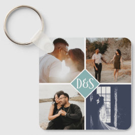 Monogrammad 5 Photo Anpassningsbar Collage Personl Nyckelring