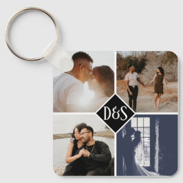 Monogrammad 5 Photo Anpassningsbar Collage Personl Nyckelring