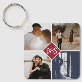 Monogrammad 5 Photo Anpassningsbar Collage Personl Nyckelring