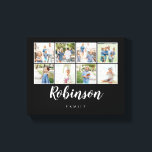 Monogrammad 8 Photo Family Collage Black Canvastryck<br><div class="desc">Använda dina favoritfoton för att göra roligten till en viktig dekoration för ditt hem.</div>