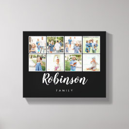 Monogrammad 8 Photo Family Collage Black Canvastryck