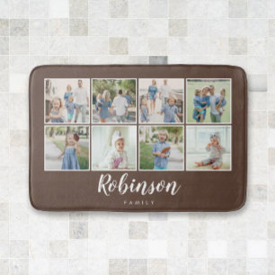 Monogrammad 8 Photo Family Collage Brown Badrumsmatta
