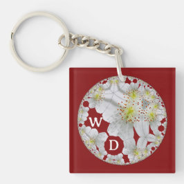 Monogrammad Abstrakt Roligt Blommigt Art Burgundy