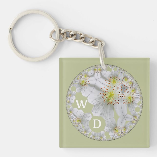 Monogrammad Abstrakt Roligt Blommigt Art Gult Brow (Framsidan)