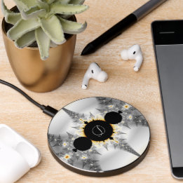 Monogrammad Abstrakt Silver Fractal