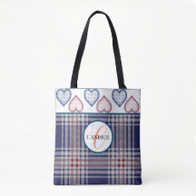 Monogrammad American Red White and Blue Play Tote