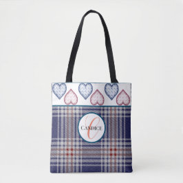 Monogrammad American Red White and Blue Play Tote Tygkasse