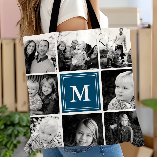 Monogrammad Anpassningsbar för fyrkantsfoto, maski Tygkasse (Skapare uppladdad)