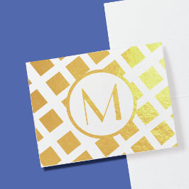 Monogrammad Anpassningsbar - första fotnotkort Folierat Kort