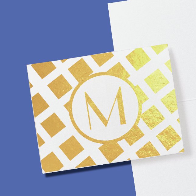 Monogrammad Anpassningsbar - första fotnotkort Folierat Kort (Depiction of Foil Note Card)