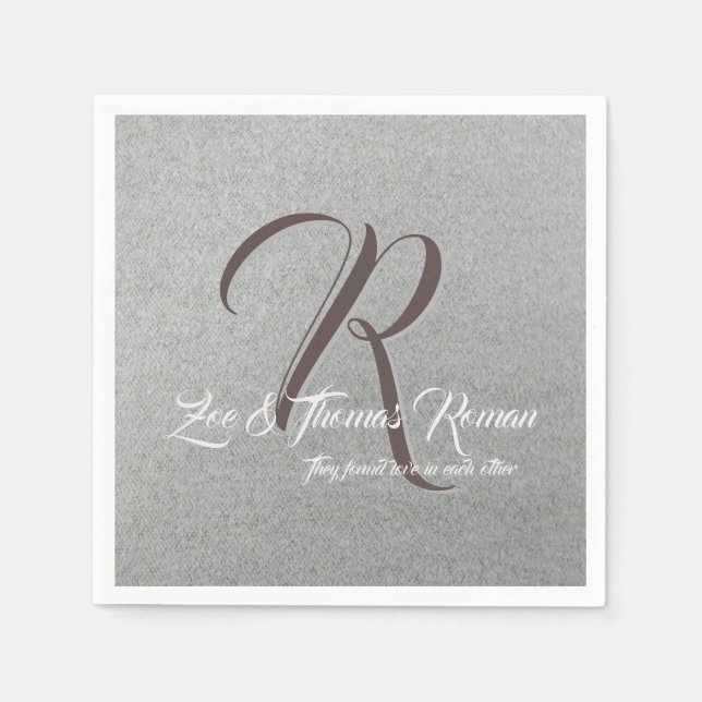 Monogrammad anpassningsbar napkin pappersservett (Framsidan)