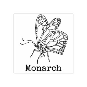 Monogrammad av monarch Butterfly Stämpel