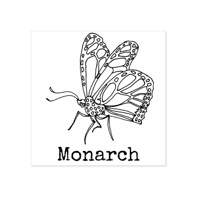 Monogrammad av monarch Butterfly Stämpel (Tryck)