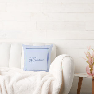 Monogrammad baby blue Dekorativ kudde