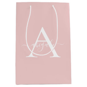 Monogrammad Baby Rosa   Minimalistisk Elegant