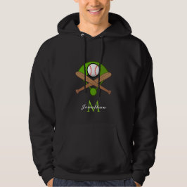 Monogrammad Baseball Design Player Coach Namn Boll Hoodie
