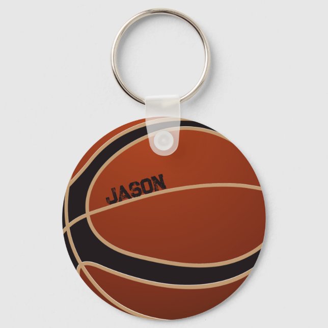 Monogrammad Basketball Keychain Nyckelring (Framsida)