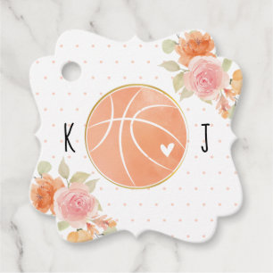 Monogrammad Basketball Möhippa Tack Gåvor Etiketter