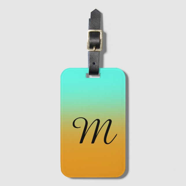 Monogrammad Beach-Abstrakt Bagagebricka (Framsida vertikal)