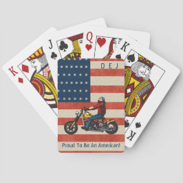 Monogrammad Biker stolt över att vara amerikansk Casinokort