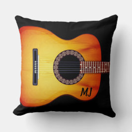 Monogrammad Black Acoustic Guitar Kudde