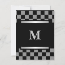 Monogrammad Black Checkded