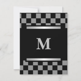 Monogrammad Black Checkded Kort