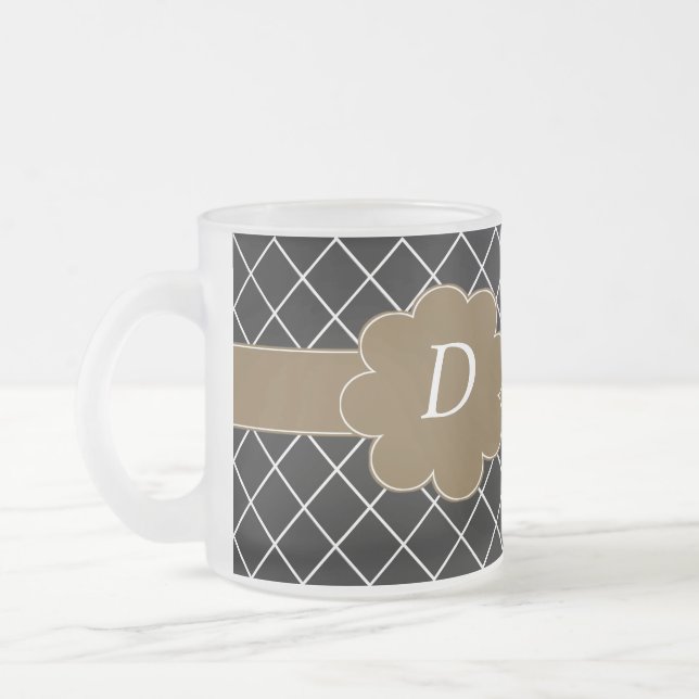 Monogrammad Black Diamond Frostad Glasmugg (Vänster)