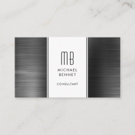 Monogrammad Black Metallic Foil Consultant Visitkort