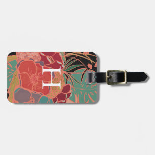 Monogrammad Blommigt Bohemian Vintage Luggage Tag Bagagebricka