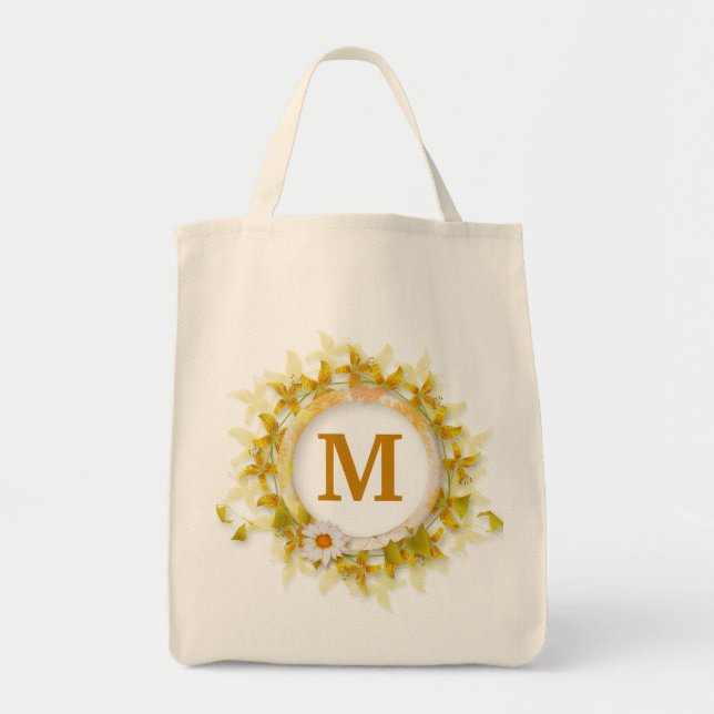 Monogrammad Blommigt Tygkasse (Framsidan)