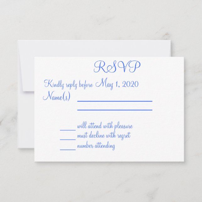 Monogrammad Blue Beach Wedding OSA kort (Framsida)